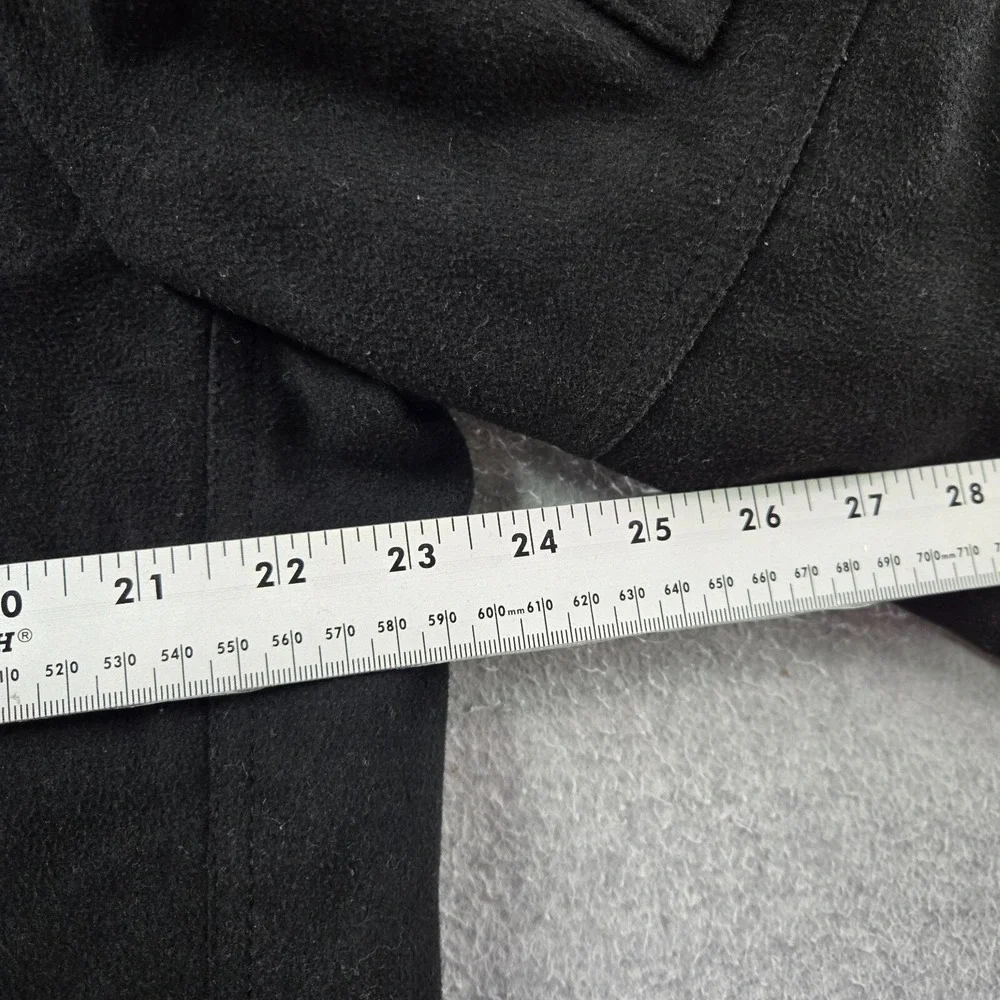 Levi's Men Jacket L Black Military Quilted Lined Hooded Wool Blend Full Zip READ